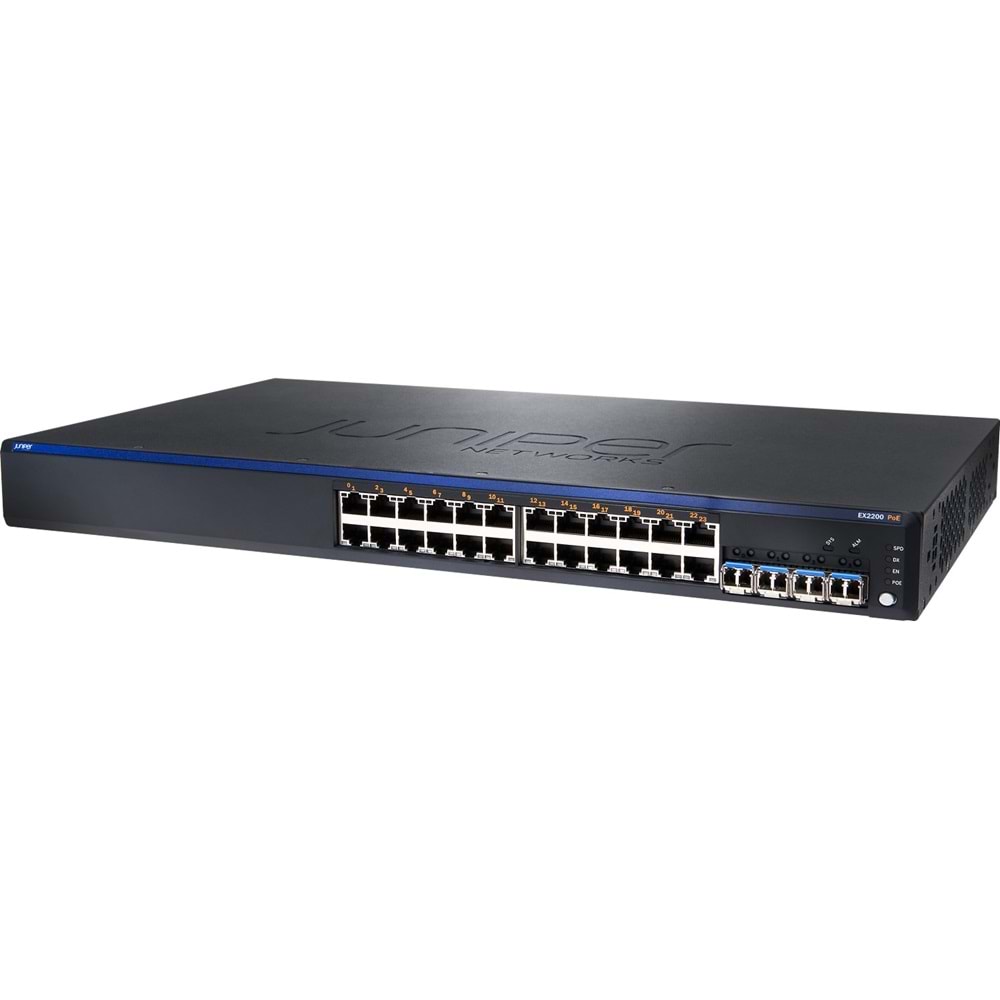 Juniper EX2200-24P-4G | 24 Port GbE | Full PoE | 4x SFP Uplink Switch - REFURBİSHED