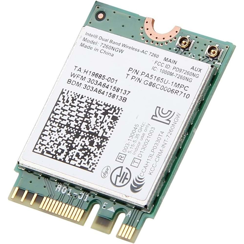 Intel 7260NGW Kablosuz Wi-Fi + Bluetooth Kart – Dual Band