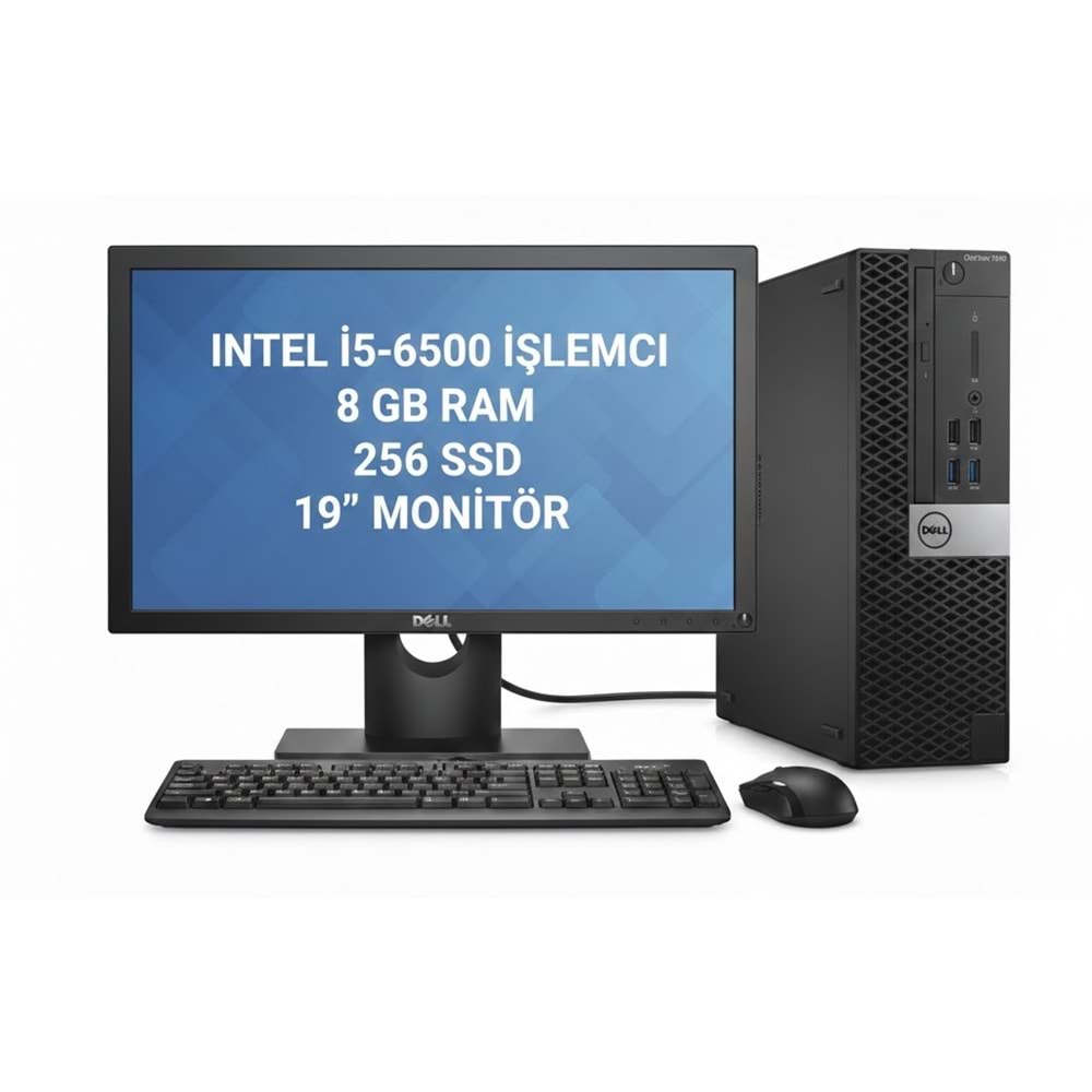 Dell OptiPlex 7040 SFF i5-6500 8 RAM 256 SSD 19” Monitörlü Set İkinci EL