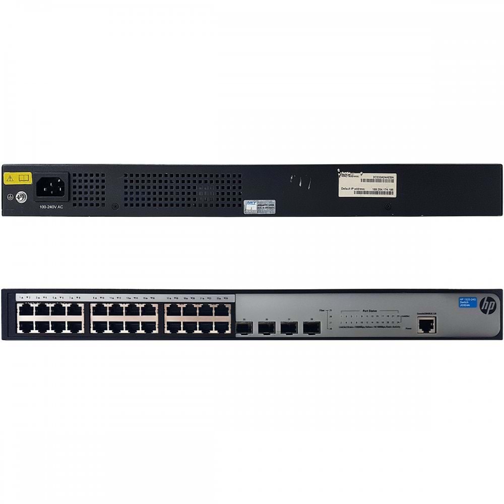 HP 1920-24G JG924A 24 Port Gigabit Yönetilebilir Switch 4 SFP - İkinci EL
