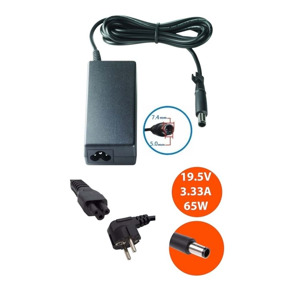 Hp 19,5v 3,33a 65w 7.4x5.0mm Notebook Adaptör Orjinal Ppp009d - Ppp009l-e -ppp009c