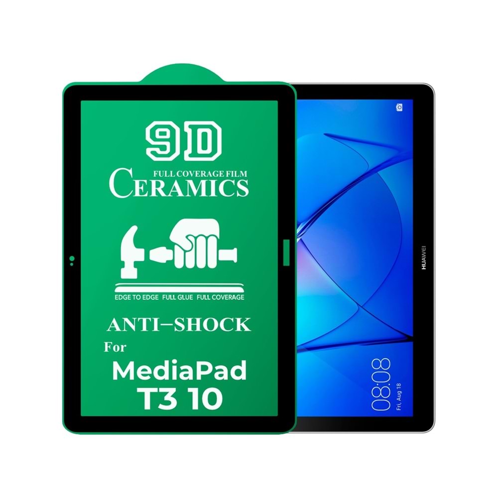 Huawei Mediapad T3 10 / 9.6" Uyumlu 9d Tam Ekran Tablet Seramik Nano Ekran Koruyucu