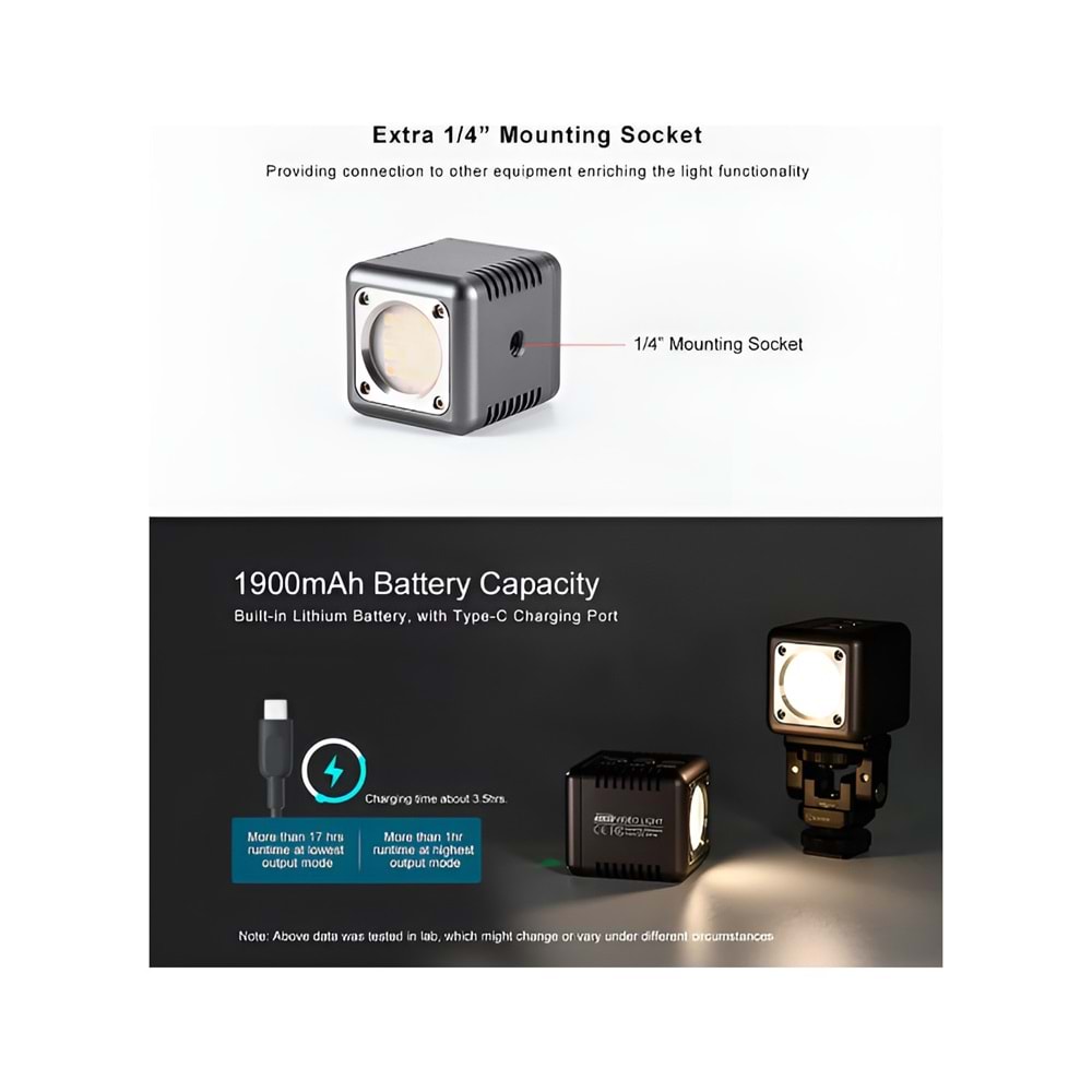 Sunway Foto Sunwayfoto Fl-16 Kamera Video Fotoğrafçılığı Için Mini Led Işık 3000-5500K IP66