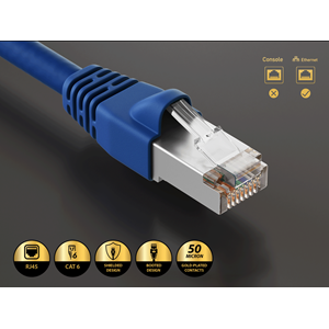 Oracle CAT6 ASY CABLE SHİELDED RJ45-RJ45 MAVİ 150FT - 45mt. MP-6ARJ45SBLUE-150