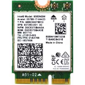 Intel 9560NGW M.2 Wi-Fi & Bluetooth Modülü – 1.73 Gbps, Dual Band, Bluetooth 5