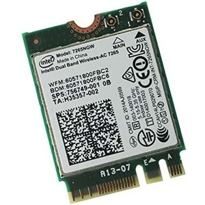 Intel 7265NGW Dual Band Wi-Fi + Bluetooth 4.0 Kablosuz Kart – M.2 NGFF