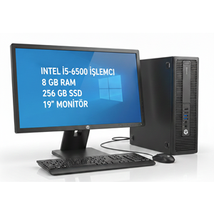 HP EliteDesk 800 G2 SFF i5-6500 8 RAM 256 SSD 19” Monitörlü Set İkinci EL