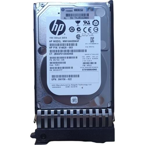 HP 626162-001 HP 1 TB 3G 7,2K RPM 2,5 SATA MDL MM1000EBKAF