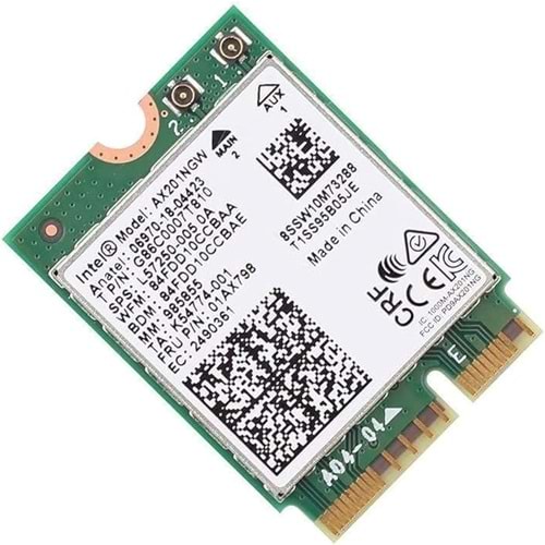 Intel AX201NGW M.2 Wi-Fi 6 Kartı + Bluetooth 5.1 | 2400 Mbps Dual Band