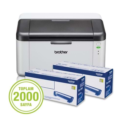 Brother HL-1211W Kablosuz Wi-Fi Siyah Beyaz Lazer 2 Toner Hediyeli YENİLENMİŞ Yazıcı