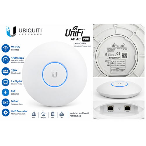Ubiquiti UniFi UAP-AC-PRO Dual Band Gigabit PoE Access Point - İkinci EL