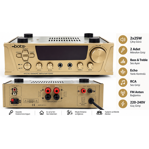 BOTS HD502 Dijital Karaoke Amplifikatörü - İkinci EL