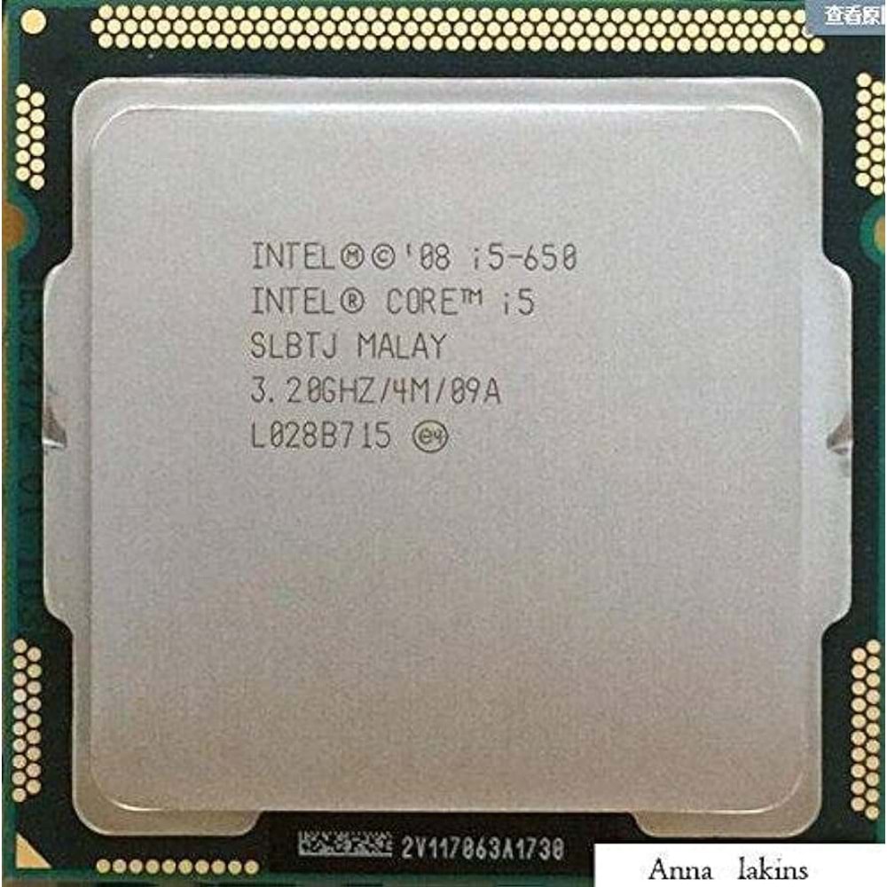 INTEL CORE İ5 650 3,2 GHZ 4 MB CACHE 1156 PİN İŞLEMCİ