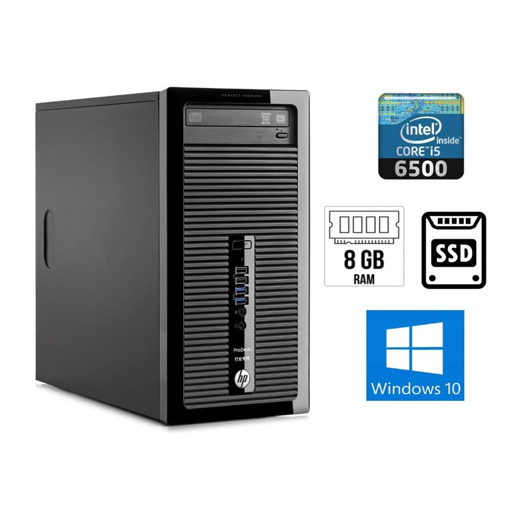 Hp Prodesk 400 G3 Mt Intel I5-6500 8 Gb Ram 256 Ssd Masaüstü Bilgisayar İkinci El