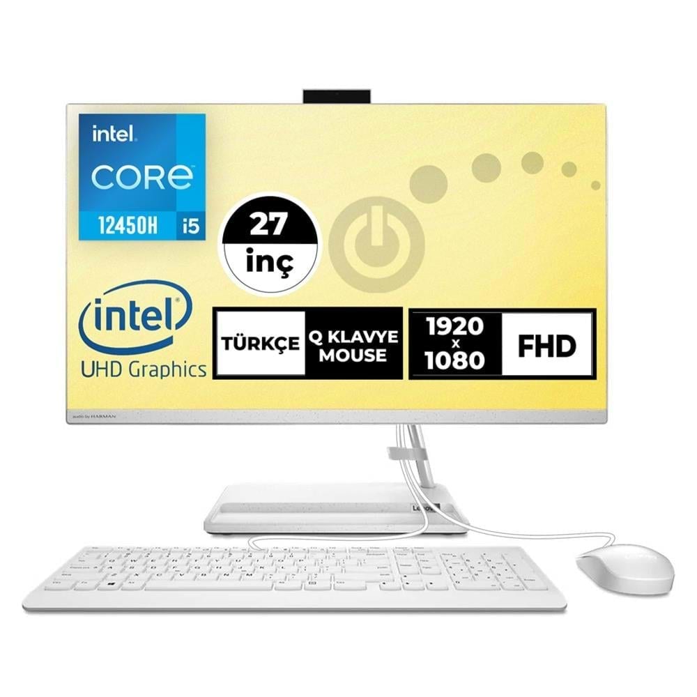 Lenovo Ideacentre Aıo 3 27Iap7 Intel İ5-12450H 8Gb 512Gb Ssd Freedos 27