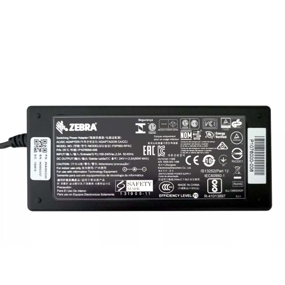 Zebra 24V 2,5A 60W Orjinal Adaptör FSP060-RPAC