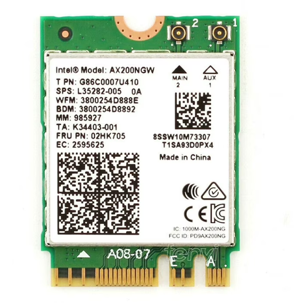 Intel AX200NGW M.2 Wi-Fi 6 Kartı + Bluetooth 5.0 | 2400 Mbps Dual Band