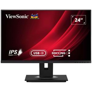 ViewSonic VG2456 24” IPS USB-C Monitör | Dock, Ethernet, USB Hub, Pivot - İkinci EL