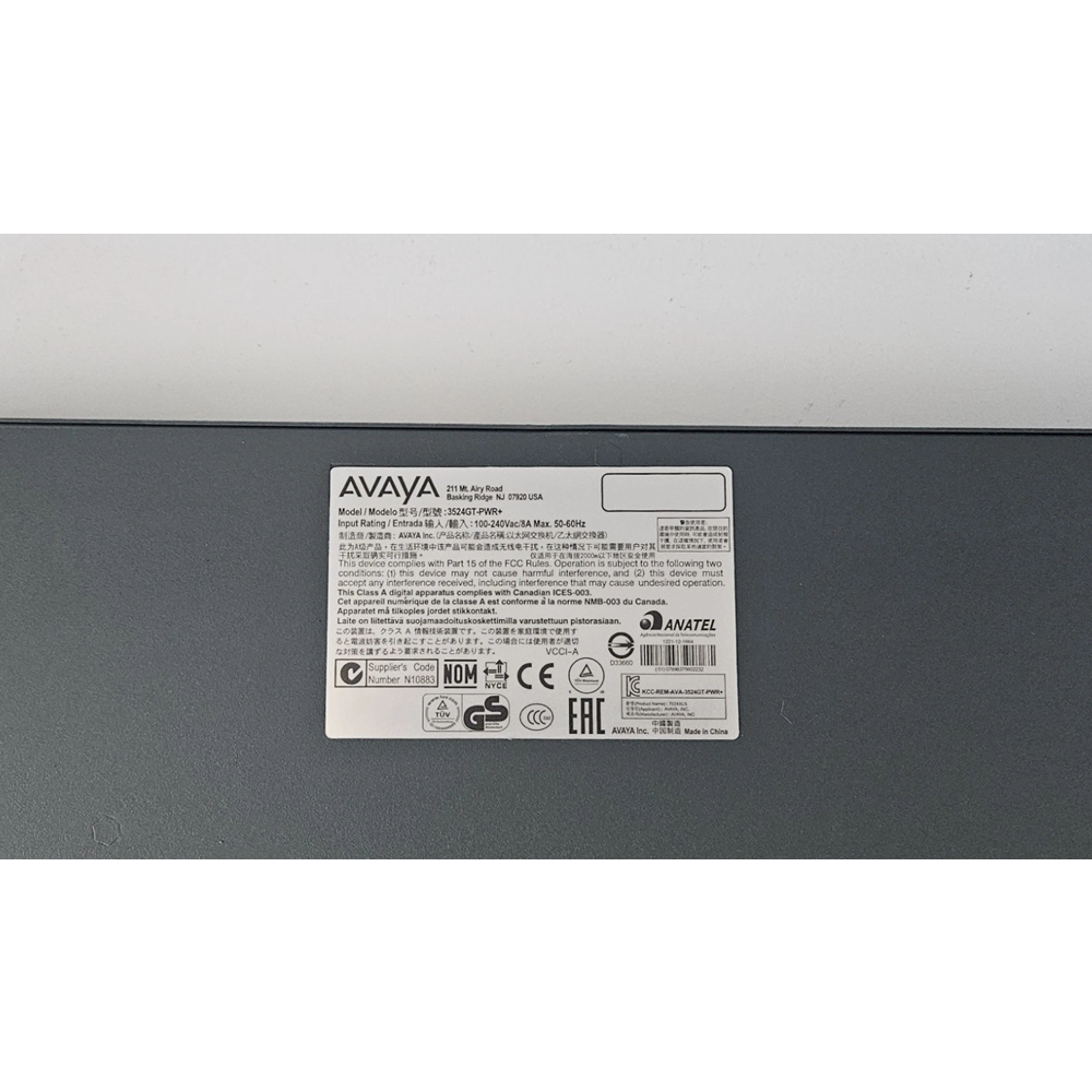 Avaya 3524GT-PWR+ 24 Port Gigabit PoE+ Yönetilebilir Ethernet Switch - İkinci El